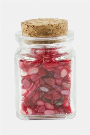 Akik Taşı Cam Şişe Biblo - Fuşya