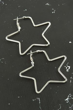 Yıldız Trend Küpe 5,5 cm - Gümüş Rengi