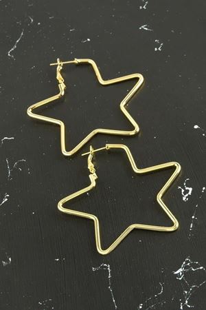 Yıldız Trend Küpe 5 cm - Sarı