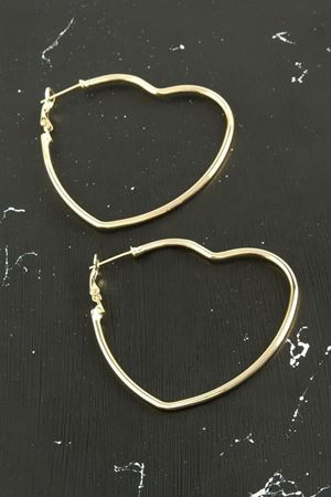 Kalp Trend Küpe 5 cm - Sarı