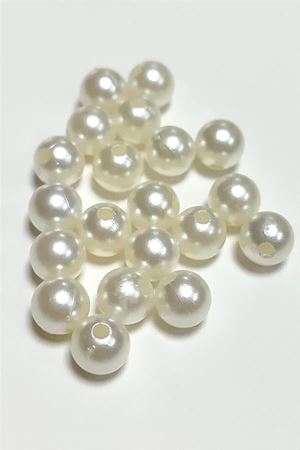 8 mm Delikli İnci Boncuk 500 Gram - Krem