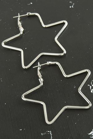 Yıldız Trend Küpe 6 cm - Gümüş Rengi