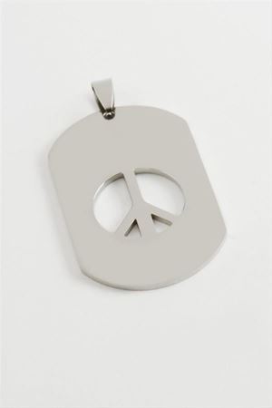 Barış İşareti Çelik Kolye Ucu 3*5 cm - Gümüş Rengi