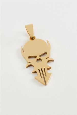 Kuru Kafa Çelik Kolye Ucu 3,5 cm - Sarı