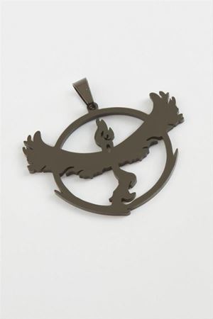 Kuş Çelik Kolye Ucu 3 cm - Siyah