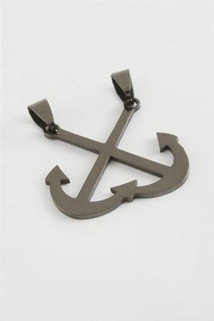 Çapa Çelik Kolye Ucu 3,5 cm - Siyah