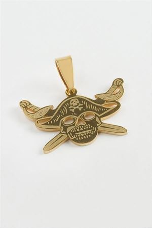 Kılıç Kuru Kafa Çelik Kolye Ucu 3 cm - Sarı