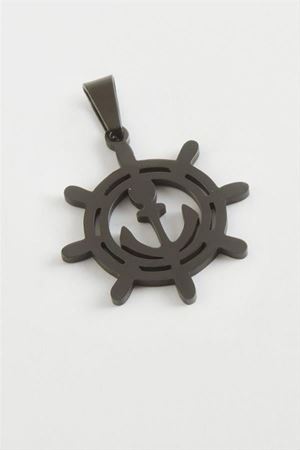 Çapa Çelik Kolye Ucu 2,5 cm - Siyah