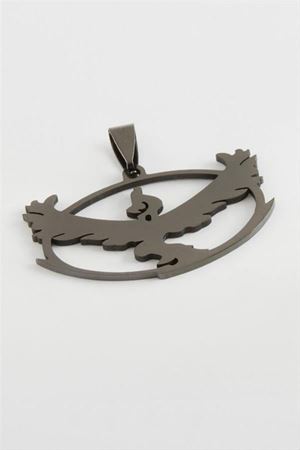 Kuş Çelik Kolye Ucu 4 cm - Siyah
