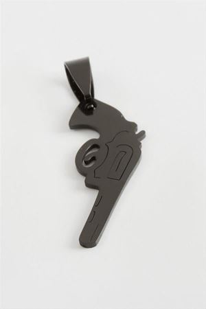 Silah Çelik Kolye Ucu 4,5 cm - Siyah
