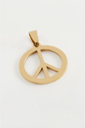 Barış İşareti Çelik Kolye Ucu 2,5 cm - Sarı