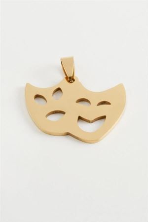 Hayalet Çelik Kolye Ucu 3 cm - Sarı