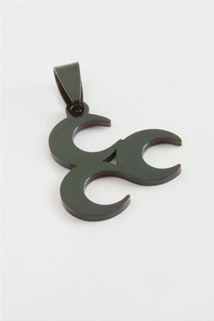 Tuğra Çelik Kolye Ucu 2,5 cm - Siyah
