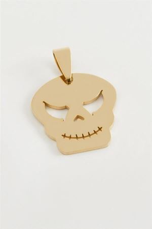Kuru Kafa Çelik Kolye Ucu 2,5 cm - Sarı