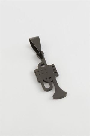 Trompet Çelik Kolye Ucu 3 cm - Siyah