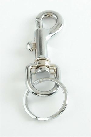 Gemici Kancalı Metal Anahtarlık Büyük - Gümüş Rengi