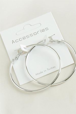 Boru Halka Küpe 5 cm - Gümüş Rengi