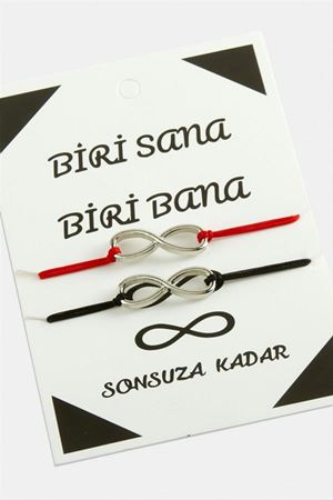 2 Adet Sonsuzluk İp Bileklik - Karışık Renk 1