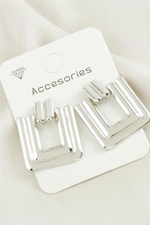 KareTrend Metal Küpe - Gümüş Rengi