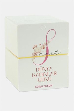 Dünya Kadınlar Günü Bileklik Kartı - Beyaz