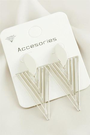 Üçgen Trend Metal Küpe - Gümüş Rengi