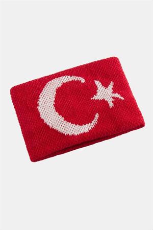 Ay Yıldız Beyaz Havlu Bileklik - Kırmızı