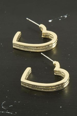 Kalp Trend Metal Küpe - Gümüş Rengi
