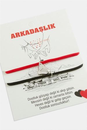 2'li Kalp Mıknatıslı Arkadaşlık Bilekliği - Kırmızı