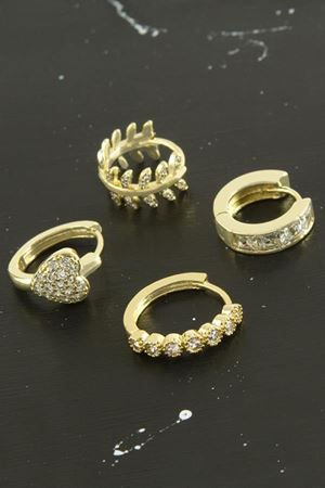 Tragus Zirkon Taşlı Halka Piercing 1 Adet - Sarı
