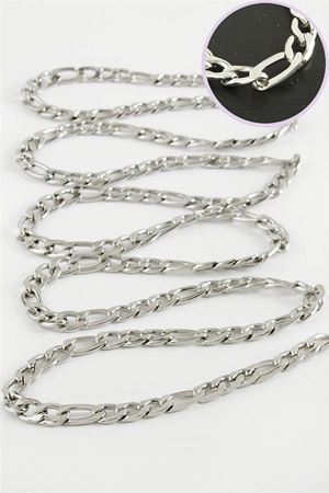 6 mm Düz Gümüş Renkli Çelik Zincir 1 Metre - Gümüş Rengi