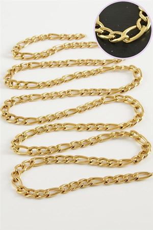 6 mm Düz Sarı Renkli Çelik Zincir 1 Metre - Sarı