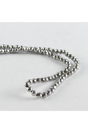 3 mm Fasetli Hematit Taşı - Gümüş Rengi