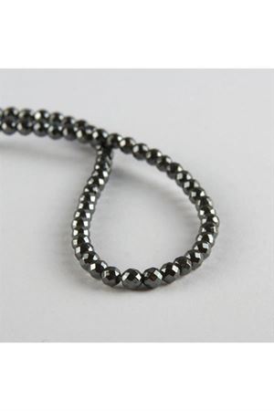 4 mm Fasetli Hematit Taşı - Antrasit