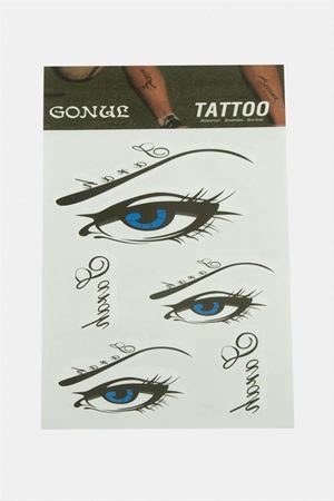 Göz Tattoo Dövme Sticker - Beyaz