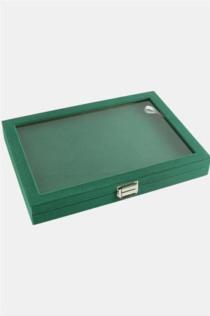 Cam Kapaklı Anfora Kumaş Batırmalı Yüzük Standı 24*34 cm - Pembe
