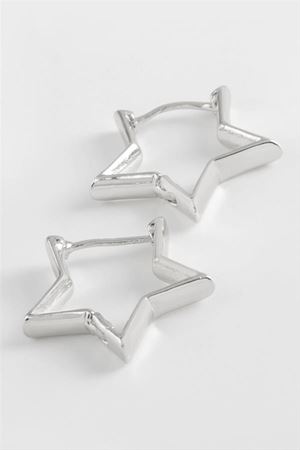 Yıldız Trend Metal Küpe - Gümüş Rengi
