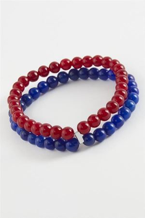 Bordo Lacivert Doğaltaş Bileklik 6 mm - Bordo