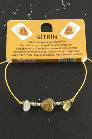 Kalp Karışık Doğaltaş Bileklik - Karışık Renk 1
