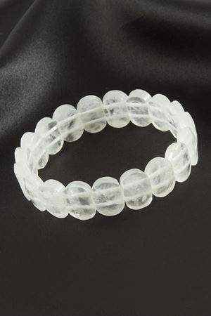 Oval Kesim Kuvars Doğaltaşlı Bileklik - Beyaz