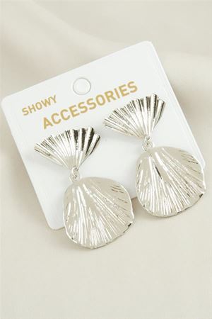 Oval Trend Metal Küpe - Gümüş Rengi