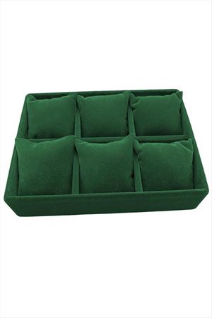 6'lı Anfora Kumaş Yastıklı Tabla - Yeşil