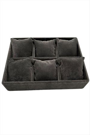 6'lı Anfora Kumaş Yastıklı Tabla - Füme