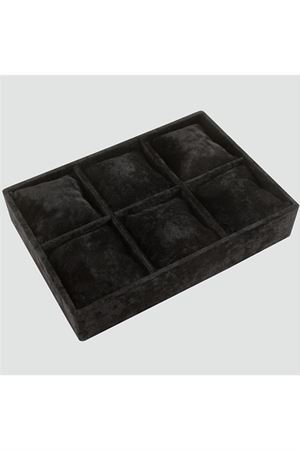 6'lı Anfora Kumaş Yastıklı Tabla - Siyah
