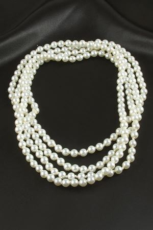 8 mm İnci Kolye 190 cm - Beyaz