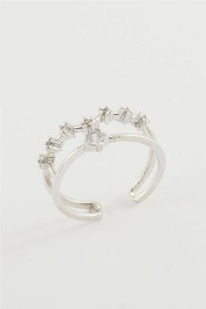 Yıldız Zirkon Taşlı Yüzük - Sarı