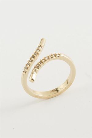 Oval Zirkon Taşlı Yüzük - Sarı