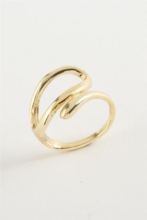 Oval Metal Yüzük - Sarı