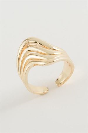 Oval Metal Yüzük - Sarı