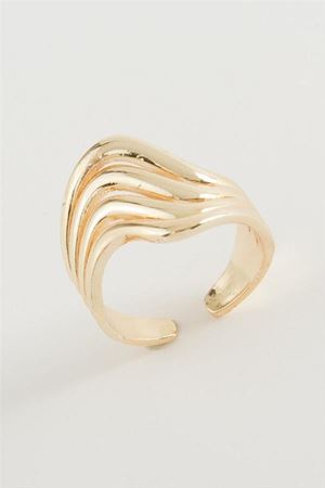 Oval Metal Yüzük - Sarı