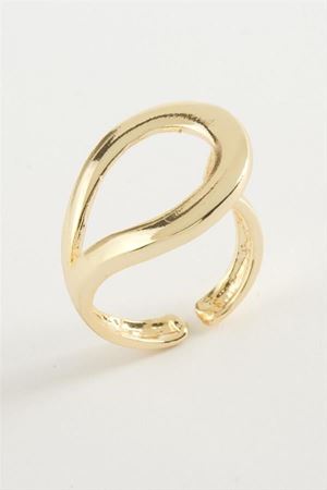 Oval Metal Yüzük - Sarı
